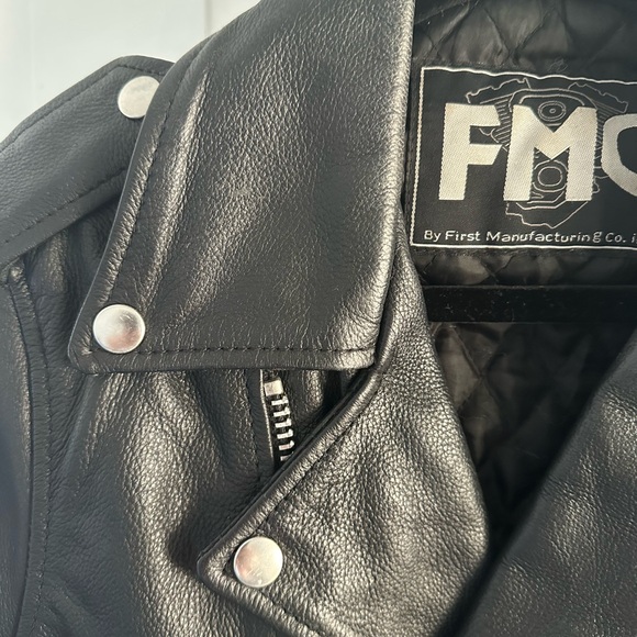 Black Leather Biker Jacket - Picture 4 of 6
